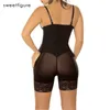 Sexy Butt Lifter Bodysuit Women Lingerie Shorts Lace Zipper Slimming Body Shaper Shaping Ladies Underwear Suit set