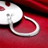 Regalo di nozze Bracciale serpente piatto 10M - bracciale me in argento 925 JSPB231 Regalo bestia per uomini e donne in argento sterling placcato Maglia a catena 2550