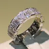 Victoria Wieck Scintillante Carino Infinito Gioielli di lusso Argento sterling 925 T Taglio principessa 5A Cubic Zirconia CZ Anello da sposa per donna Anello regalo