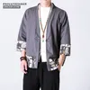 Sinicism Store 5XL Cotton Linnen Shirts Mannen Kimono Chinese traditionele Harajuku patroon shirts Mannelijke halve mouw shirt doekjes