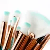 Professionale 15 Pz / set Mermaid Makeup Brushes Set Fondotinta In Polvere Ombretto Contorno Concealer Blush Strumento di Trucco Cosmetico