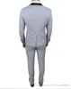 Brand New Grey Men Bröllop Tuxedos Högkvalitativ brudgum Tuxedos Black Shawl Lapel Center Vent Män Blazer 2 Piece Suit (Jacka + Byxor + Tie) 613