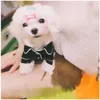 Small Dog Supplies Apparel Pet Puppy Pyjamas Knapp Svart Vit Blå Rosa Kläder Poodle Bichon Frise Bulldog Softfeeling Shirts