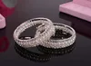 estilo quente Duas linhas de diamantes 1 linha de pérola pulseira de pérolas inlay diamante moda clássico requintado elegância