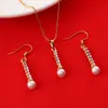 Lovely Long Beaded Chain Pendant Wedding Necklace Accessories Women Office Lady Imitation Pearl Jewelry