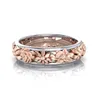 Rose Gold Plant Flower Ring Band Ringar Engagemang Ringar För Kvinnor Mode Smycken Kvinnor Ringar Mode Smycken