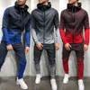 Erkek Eşofman Seti Degrade Zip Up Hoodie Üst Altları Koşu Joggers Spor Salonu Terlemeler Slim Fit Yeni Stil