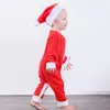 Nouveau-né Infant Bébé Garçon Vêtements 2018 Brand New Christmas Romper Toddler Bébés Filles À Manches Longues Simple Poitrine Rouge Père Noël Enfants Combinaison