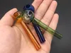 TOP quality Glass Oil Burner handle Smoking Pipes 20mm OD thick color glass tube oil pipes 7cm lenght glass smoking pipes free shipping