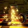 Lampes solaires guirlande lumineuse Mason Jar Bottle (non compris) 1m 2m Blanc chaud Cordes de cuivre coloré extérieur Garden Yard Party Decoration