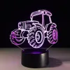 3D Auto Traktor Night Light Schreibtisch Optische Tauschung Lampen 7 LED Lampe #R54