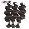 Estensioni dei capelli vergini brasiliani 1pc 8-26 pollici onda del corpo capelli umani tesse fasci capelli peruviani grezzi indiani malesi Remy per bla2130