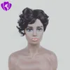 De alta qualidade peruca de cabelo simulação humana curta Enrolado Preto peruca bonito para sintético preto Mulheres Afro Africano Perucas da Mulher Negra