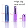 6ML Mini Aluminum Refillable Perfume Bottle With Spray Empty Perfume Atomizer Glass Sprayer Bottles Make up Accessories Sample Tubes Vials