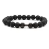 Lava Stone argent or haltère Perle Bracelet Diy Huile Essentielle Diffuseur Bracelet pour femmes hommes bijoux