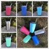 5 Colors 12oz Kid Milk Cup Vacuum Insulated Beer Mugs Stainless Steel Wine Glass Coffee Mugs With Lid With Straw CCA9237-A 30pcs