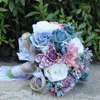 Mariage artificiel bouquets de mariée à la main populaire Pinterest fleurs en soie pays mariage fournitures mariée tenant broche fiançailles plage