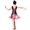 Latim Dance Dress para Menina Competição Ballroom Latina Salsa Vestido Crianças Menina Romba Samba Spandex Crianças Tango Saia Traje