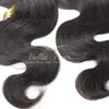 Wefts Bella Hair100未加工のブラジルの拡張自然色の髪織り4バンドル9a波状の体の波