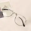 Mode Frauen Metall Kunststoff Halbkreis Rahmen Gläser AntiRadiation Brille Plain Glas Brillen Bunte Optische4874101