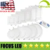 US Stock Ultrathin 9W 12W 15W 18W 23W LED Panel Lights SMD2835 Downlight AC110-240V Fixture Ceiling Down Light Warm/Cool/Natural White 4000K