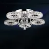 Modern Led Crystal Ceiling Light Crystal Chandeliers 1/3/5/6/7/8 Rings Clear/Amber Crystal for Foyer Living Room Bedroom