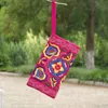 100pcs Women National Retro Long Coin Purses Embroidered Bag Lady Zipper Handbag