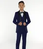 Navy Blue Boy's Formal Occasion Tuxedos 2018 New Cheap Little Men Suits Kids Wedding Party Tuxedos Boy's Formal Suit Ja244P