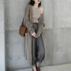 Cardigan inverno 2018 Donna Cashmere Lana Maglioni lunghi casual Tasche Cappotti femminili Maglioni oversize a manica lunga