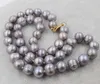 Ouah! perle d'eau douce grise près du collier 9-10mm rond 17 "nature FPPJ perles en gros