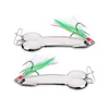 Spoon Fishing Lure Metal Jig Bait Crankbait Casting Sinker Spoons with Feather Treble Hooks for Trout Bass Spinner Baits