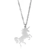 Licorne Pendentif Collier Cheval Pégase En Acier Inoxydable Or Pour Petite Amie Saint Valentin Femmes Hommes Cadeau Charme Enfants Bijoux