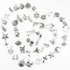 مزيج السحر 120 قطعة خمر العتيقة الفضة البسيطة الحياة سبيكة قلادة DIY صنع المجوهرات