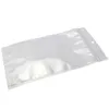 Clear + White Pearl Plast Poly OPP Packpåse Zip Lock Detaljhandelspaket Väska Smycken Mat PVC Plastpåse Många storlekar tillgängliga