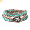 CSJA EPACKET US NATURAL TURQUOISE GEMSTONE MALA BEADS BRACELET AGATE SLICE GEODE ​​BRACELETS CHARM