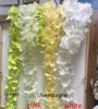 Brand New Crafts 34cm Artificial Wisteria Flower Vine Handmade Hanging Garland Wedding Home Decorative Rattan 14 color