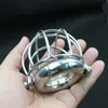 4 Sizes Scrotum Pendant Stainless Steel Cockrings Cock Cage Metal Locking Chastity Devices Male Bondage Device BDSM Sex Toys BB-100