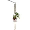 Macrame Plant Hanger Indoor Outdoor Muur Opknopingen Mooie Home Decor Planter Houder Mand Katoenen Touw met kralen