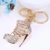 Cristal de calcanhares de cristal sapatos chaveiros anéis sapato sapato bolsa de carro chaveiros para as mulheres menina chaveiros presente