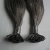 Extensões de cabelo cinzento encaixe de queratina ponta extensões de cabelo premente u dica tip cápsula extensão de cabelo humano