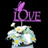 50 sztuk Butterfly Love Cupcake Cake Toppers Flaga Na Wedding Party Aniversary Urodziny Baby Shower Dekoracje Dekoracje