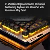 ALLOYSEED USB Gaming Keyboard Mouse Gamer Professional Set Led gaming mouse teclado set com fio 4000DPI gamer keyboard