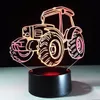 3D Auto Traktor Night Light Schreibtisch Optische Tauschung Lampen 7 LED Lampe #R54