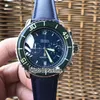 Neue Fifty Fathoms 50 Fathoms Stahlgehäuse, blaues Zifferblatt, Miyota Quarz-Chronograph, Herrenuhr, blaues Nylon-Lederarmband, Uhren, Stoppuhr 308A