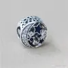 Factory wholesale Blue Enamel Moon and stars Charms 925 Sterling Silver European Beads Fit Pandora Charms Snake Chain Bracelet Jewelry DIY