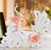Pavão branco cerâmica amantes home decor artesanato decoração do quarto artesanato ornamento estatueta de porcelana animal decoração do casamento