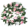 Faux Rose Vigne Garland Fleur Artificielle Plante Maison Partie Artisanat De Jardin Art Décor 2.3 m 16 Roses