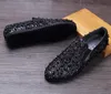 Glitzernde goldene Pailletten-Casual-Party-Formelle Schuhe für Männer, besetzte Nieten, Herren-Hochzeitsschuhe, Loafer, 3 Farben