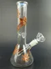 Guldblad design glas bong hookahs 10,5 tums återvinnings ångfig bongs vattenrör dab oljeplattor percolator bubbler mini trumma