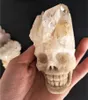 300g cluster de cristal claro natural crânio áspero cluster handcarft quartzo crânio cura aumento energy5964825